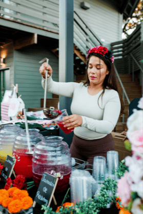 Event beverage station serving drinks